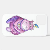 Coques Case-Mate iPhone Hippo mignon violet blanc (Verso (horizontal))