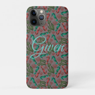 Case-Mate iPhone Case Hippocampe Gris Aquarelle Naïutique Personnalisé
