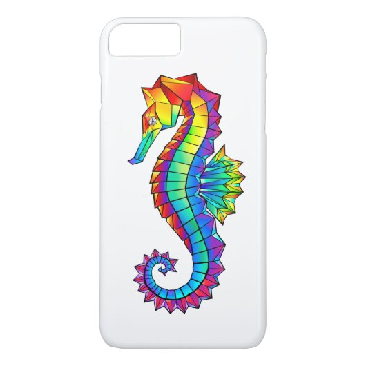Coques Case-Mate iPhone Hippocampe polygonal arc-en-ciel (Dos)