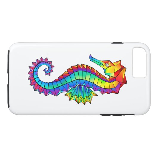 Coques Case-Mate iPhone Hippocampe polygonal arc-en-ciel (Dos (Horizontal))