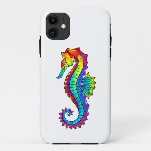 Coques Case-Mate iPhone Hippocampe polygonal arc-en-ciel (Dos)