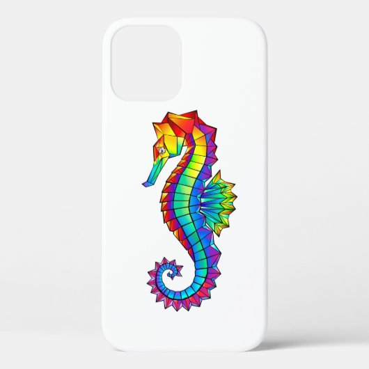 Coques Case-Mate iPhone Hippocampe polygonal arc-en-ciel (Verso)
