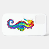 Coques Case-Mate iPhone Hippocampe polygonal arc-en-ciel (Verso (horizontal))