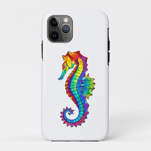Coques Case-Mate iPhone Hippocampe polygonal arc-en-ciel (Dos)