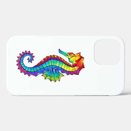 Coques Case-Mate iPhone Hippocampe polygonal arc-en-ciel (Verso (horizontal))