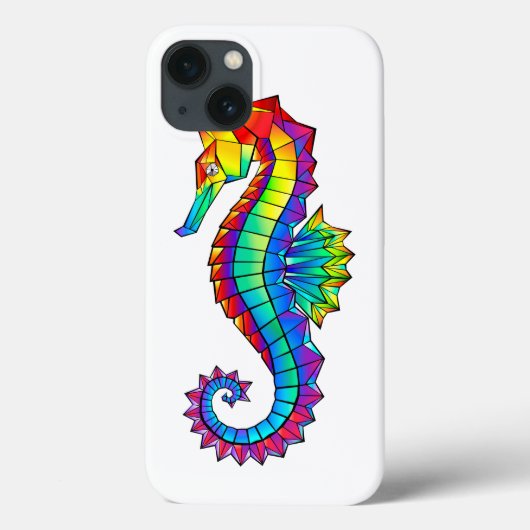 Coques Case-Mate iPhone Hippocampe polygonal arc-en-ciel (Verso)
