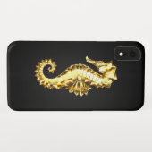 Coques Case-Mate iPhone Hippocampe Polygonal Or (Dos (Horizontal))