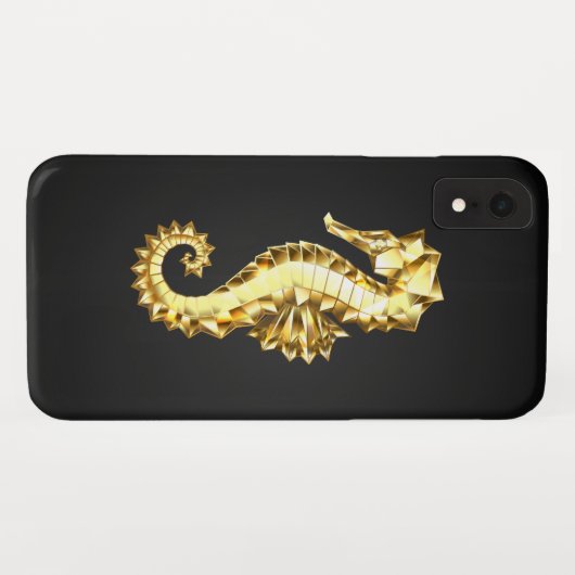 Coques Case-Mate iPhone Hippocampe Polygonal Or (Dos (Horizontal))