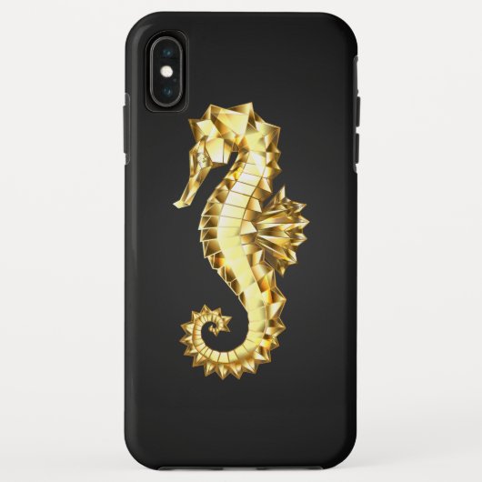 Coques Case-Mate iPhone Hippocampe Polygonal Or (Dos)