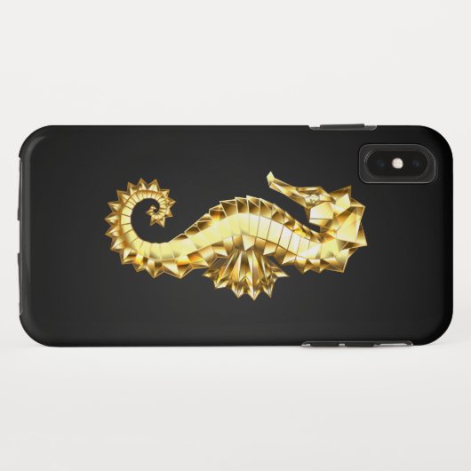 Coques Case-Mate iPhone Hippocampe Polygonal Or (Dos (Horizontal))