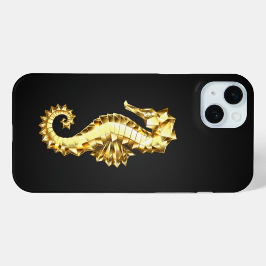 Coques Case-Mate iPhone Hippocampe Polygonal Or (Verso (horizontal))