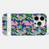 Coques Case-Mate iPhone Hippocampes à l'aquarelle Monogrammées (Verso (horizontal))