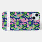 Coques Case-Mate iPhone Hippocampes à l'aquarelle Monogrammées (Verso (horizontal))
