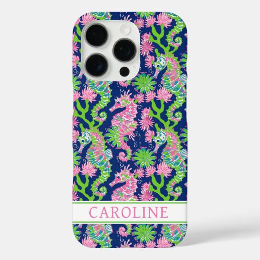 Coques Case-Mate iPhone Hippocampes à l'aquarelle Monogrammées (Verso)