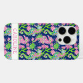 Coques Case-Mate iPhone Hippocampes à l'aquarelle Monogrammées (Verso (horizontal))