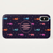 Coques Case-Mate iPhone Hippocampes d'aquarelle du monogramme | sur le (Dos (Horizontal))