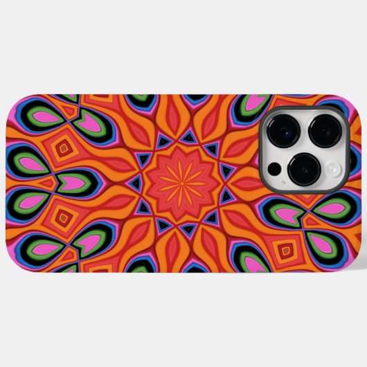 Coques Case-Mate iPhone Hipster Mandala Retro Orange (Verso (horizontal))