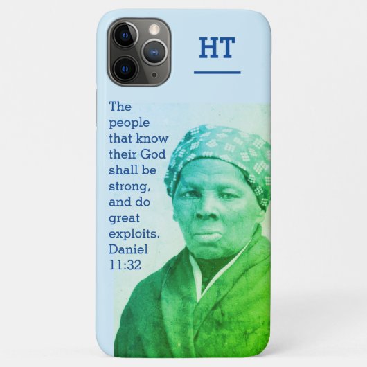 Coques Case-Mate iPhone Histoire noire HARRIET TUBMAN Monogramme Bleu (Dos)