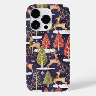 Coque Pour iPhone 14 Pro Hiver des rennes Whimsical