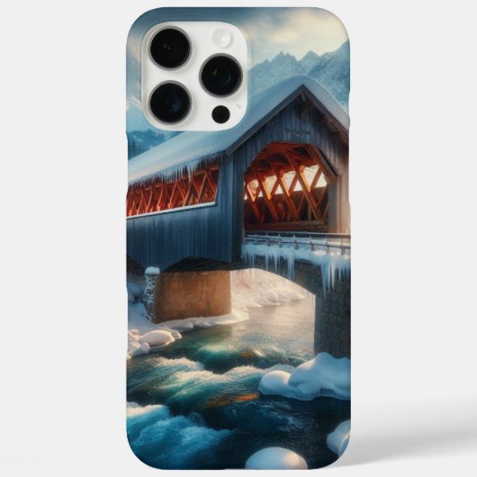 Coques Case-Mate iPhone Hiver, pont enneigé et rivière (Verso)