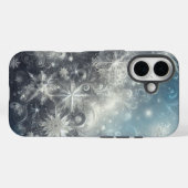 Coques Case-Mate iPhone Hiver Silver et Fléau de neige bleu (Verso (horizontal))
