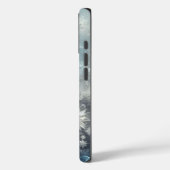 Coques Case-Mate iPhone Hiver Silver et Fléau de neige bleu (Verso / Gauche)