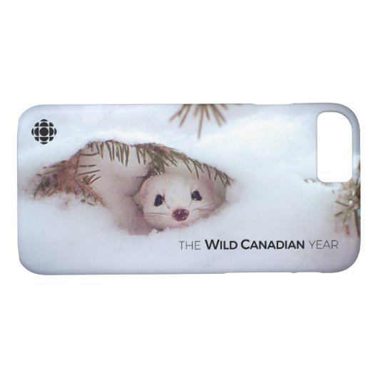 Coques Case-Mate iPhone Hiver - Weasel à queue courte (Dos (Horizontal))