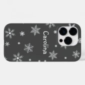 Coques Case-Mate iPhone hivernal blanc nom motif gris (Verso (horizontal))