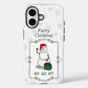Coques iPhone 16 Ho Ho Joyeux Noël Père Noël mignonne Snowman