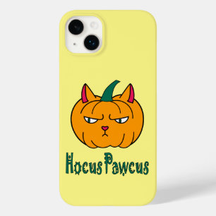 Coque Pour iPhone 14 Plus Hocus pawcus Halloween citrouille ginger cat magie