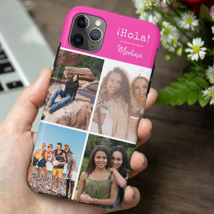 Case-Mate iPhone Case ¡Hola! 4 Collage photo couleur rose vif Personnal