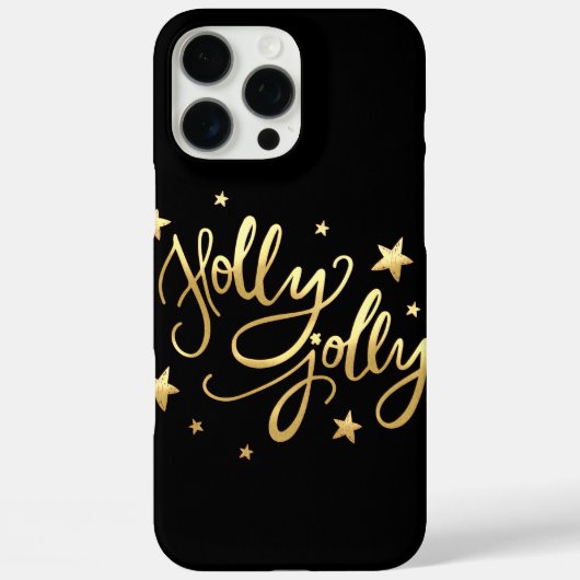 Coques Case-Mate iPhone Holly Jolly | Élégant script de faux or (Verso)