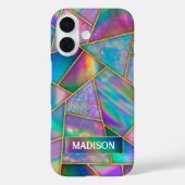 Coques Case-Mate iPhone Holographe élégant chic faux or (Verso)