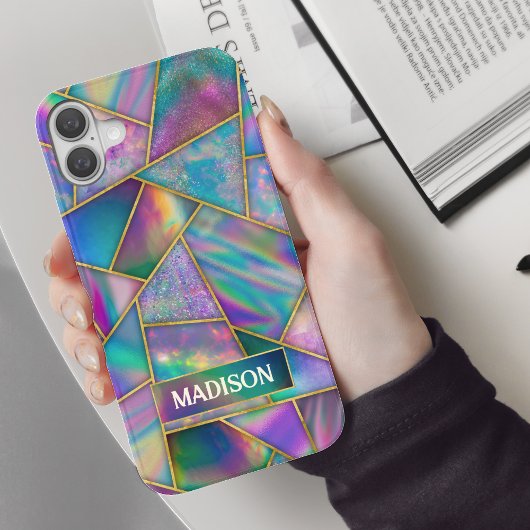Coques Case-Mate iPhone Holographe élégant chic faux or