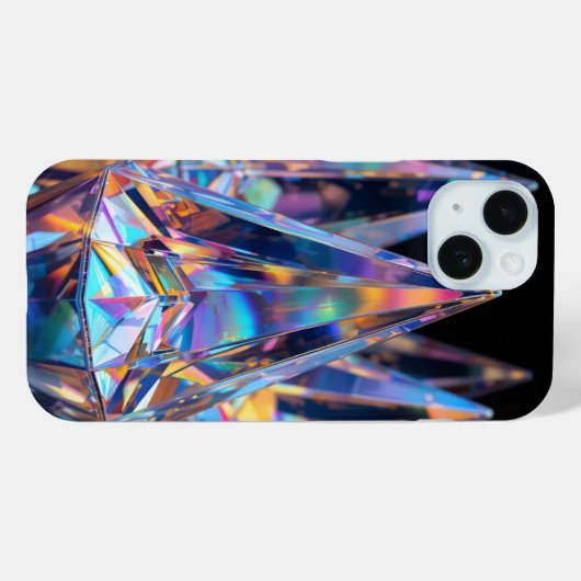 Coques Case-Mate iPhone "Holographic Crystal Pattern iPhone 15 Case (Verso (horizontal))
