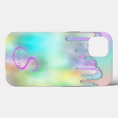 Coques Case-Mate iPhone Holographie des gouttes arc-en-ciel tendance (Verso (horizontal))
