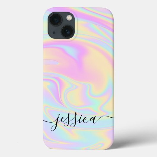 Coques Case-Mate iPhone Holographie esthétique Élégant Script Signature (Verso)