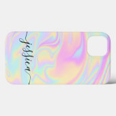 Coques Case-Mate iPhone Holographie esthétique Élégant Script Signature (Verso (horizontal))