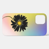 Coques Case-Mate iPhone Holographique Abstraite et marguerite noire (Verso (horizontal))