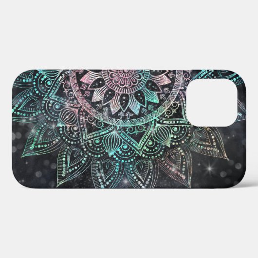 Coques Case-Mate iPhone Holographique magique Parties scintillant Mandala  (Verso (horizontal))