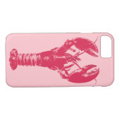 Coques Case-Mate iPhone Homard Fuchsia sur rose clair (Dos (Horizontal))