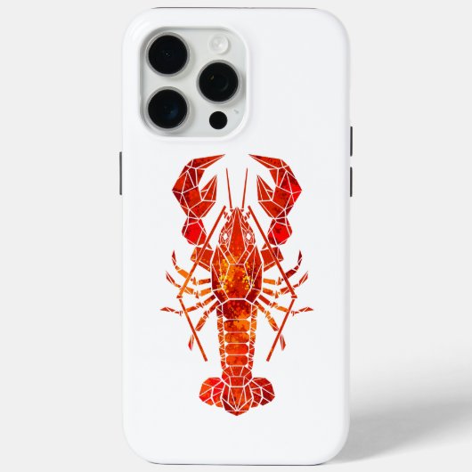 Coques Case-Mate iPhone Homard polygonal rouge (Verso)