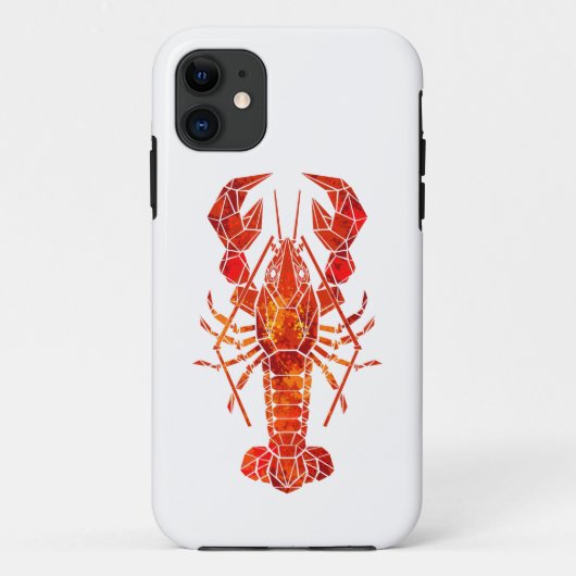 Coques Case-Mate iPhone Homard polygonal rouge (Dos)
