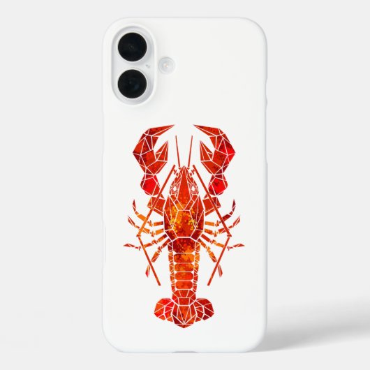 Coques Case-Mate iPhone Homard polygonal rouge (Verso)