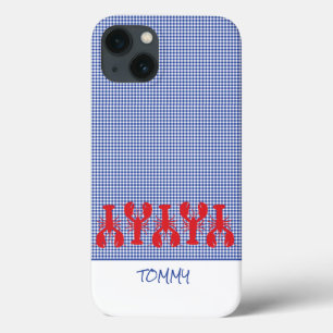 Case-Mate iPhone Case Homards rouges Préppy Bleu En vichy Nom Fun