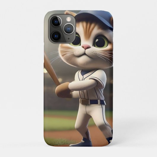 Coques Case-Mate iPhone Home Run Hitter : Le chat de baseball 3D prend une (Dos)