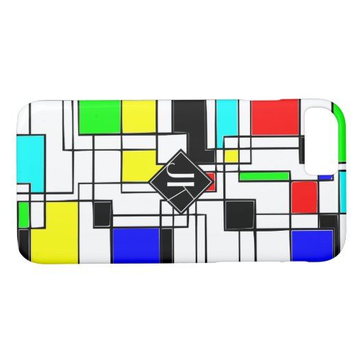 Coques Case-Mate iPhone Hommage Random Carré À Mondrian (Dos (Horizontal))