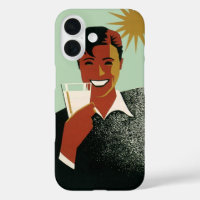 Homme Art Déco Vintage, Boissons Fraîches en Été