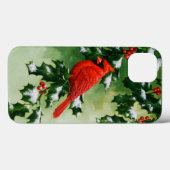 Coques Case-Mate iPhone Homme Cardinal Rouge Bird & Holly Branch (Verso (horizontal))