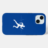 Coques Case-Mate iPhone Homme Coureurs Silhouette Bleu Profond (Verso (horizontal))